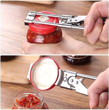 2PCS Master Jar & Bottle Opener,Adjustable Multifunctional Stainless Steel Can Opener Jar Lid Gripper,Manual,Kitchen Accessories（Silver）