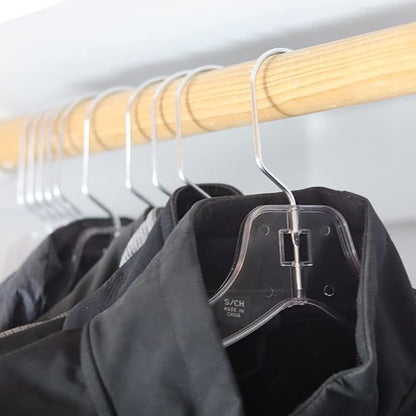 DEILSY™ Clear Plastic Hangers 50 Pack - Durable Clothes Hanger for Wardrobe Organization, Essential Plastic Hanger for Garments, Versatile Coat Hangers for Home and Retail Use