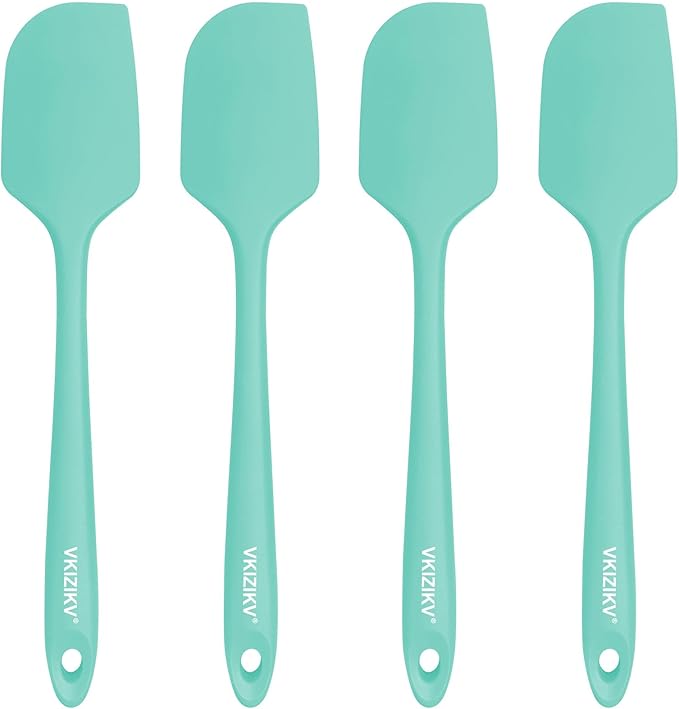 4 Pcs Silicone Spatula Set, 11.4 In, 600°F Heat Resistant Rubber Spatulas for Baking, Cooking & Mixing, Flexible and Non-Stick Kitchen Utensils, Seamless & Dishwasher Safe (Green)