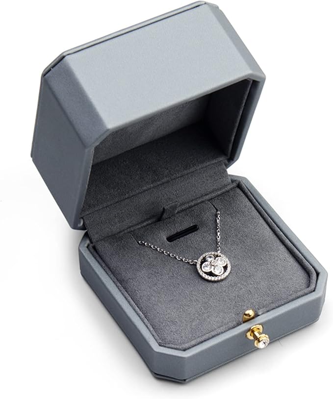 Premium Leather Necklace Pendant Box Jewelry Gift Box Jewelry Necklace Earrings Gift Box