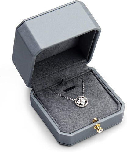 Premium Leather Necklace Pendant Box Jewelry Gift Box Jewelry Necklace Earrings Gift Box
