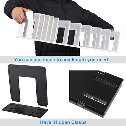 Adjustable Vertical File Sorter Sturdy Plastic Expandable Upright File Holder, Desktop Binder Organizer, School Office File Organizer Bookshelf Divider, Assemble Easily Endlessly, Purple