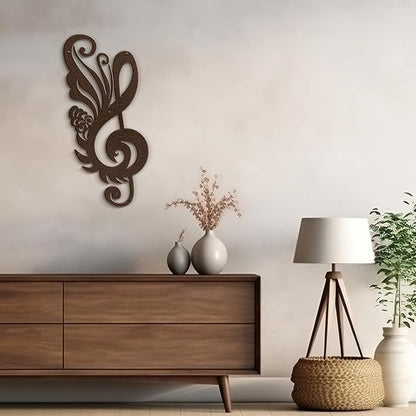 SIGNLEADER Metal Wall Art Decor Music Notes Modern Abstract Wall Sculpture Hangings Home Decoration for Living Room, Bedroom, Bathroom, Kitchen, Outdoor - 36" Bronze