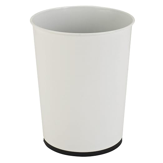 Bath Bliss 5 Liter Small Wastebasket | 2 Pack | Round Open Top | Trash Can | Bathroom | Bedroom | Kitchen | Office | Dorm | Disposal Waste Bin | Garbage | White