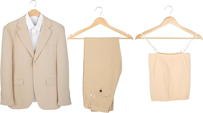 Amazon Basics Wood Suit Clothes Hangers, 30-Pack, Natural