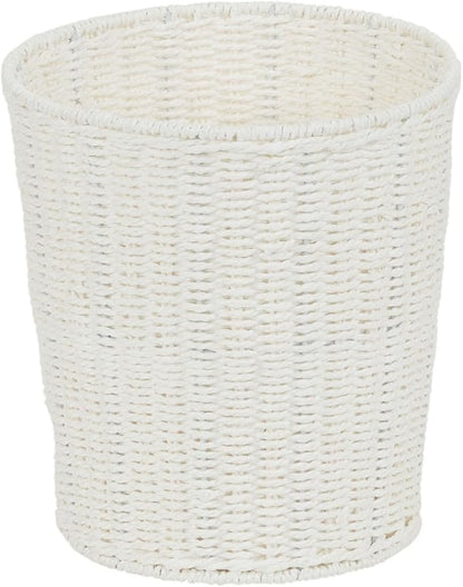 Household Essentials White Paper Rope Waste Basket Trash Bin for Bathroom, Bedroom, Office ML-7192