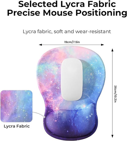 EooCoo Ergonomic Mouse Pad with Gel Wrist Rest Support Middle Concave Design, Relieve Wrist Pain, Non-Slip Base for Laptop, Computer, Office Desk Accessories, Carpal Tunnel Syndrome