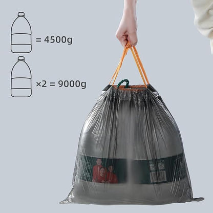 MOPALL Small Trash Bags with Drawstring, 2.6-4 Gallon Bathroom Garbage Bags, 15 Liter Black Waste Basket Liners for Bedroom, Office, Pet & Diaper Pail, Strong & Leak Proof (75 Count, 17.7" x 19.7")