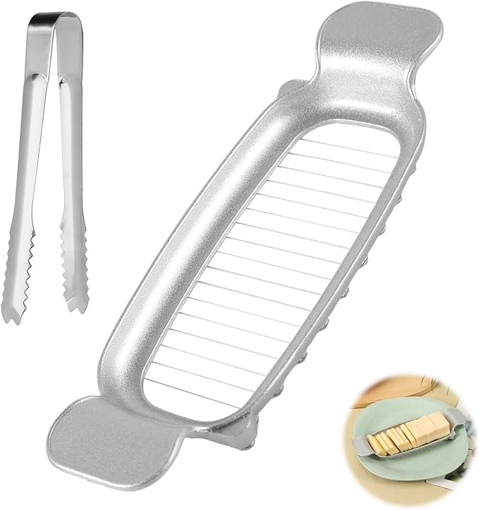 Butter & Cheese Slicer - 304 Stainless Steel Multifunctional Kitchen Tool for Block Butter, Cheese & Fruit