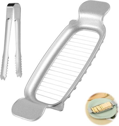 Butter & Cheese Slicer - 304 Stainless Steel Multifunctional Kitchen Tool for Block Butter, Cheese & Fruit