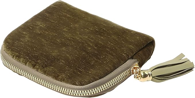 Travel Jewelry Case, Small High-End Large-Capacity Tassel Storage Bag Gifts for Women, Pouch Bags with Zipper, Velvet Jewelry Organizer Storage Bag for Bracelet Rings Earring (Matcha)