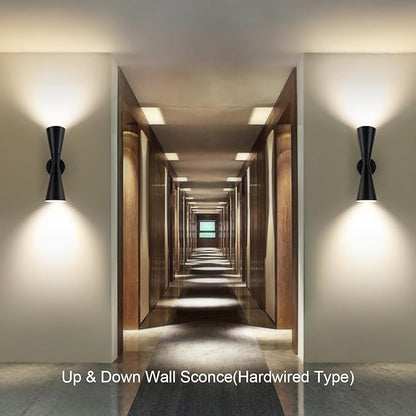 Wall Sconce Bathroom Sconces Lighting, 13 inch Black Modern Sconces Up Down Lights Wall Decor Indoor Wall Light Fixtures for Living Room Hallway Staircase Bedroom Hardwired