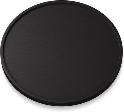 VERTORGAN Bamboo Serving Tray,11.8 Inch Decorative Trays Platter for Coffee Table,Living Room,Bar,Party,Mini Charcuterie Boards Cheese Board,Home Decor(Black)