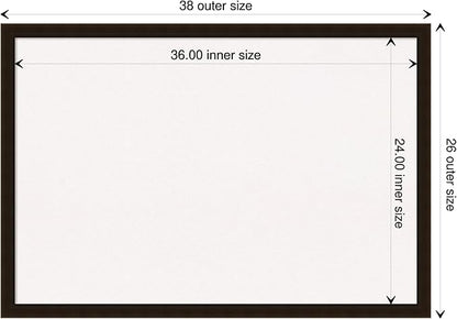 Amanti Art White Cork Board for Wall, 26x38 Vision Board with Brown Wood Frame, Large Corkboard Office Decor for Home Organization, Rustic Farmhouse Corkboard Pinboard to display items for home