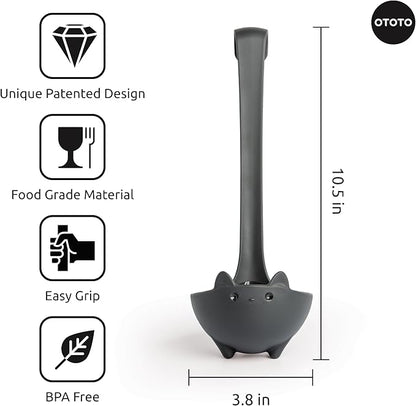 OTOTO Katie Cat Soup Ladle - Halloween Gifts Black Cat, Gothic Gifts, Gifts for Cat Lovers - Spooky Cat Gift, Cute Kitchen Accessories, Fun Gifts (Katie Cat, Black)