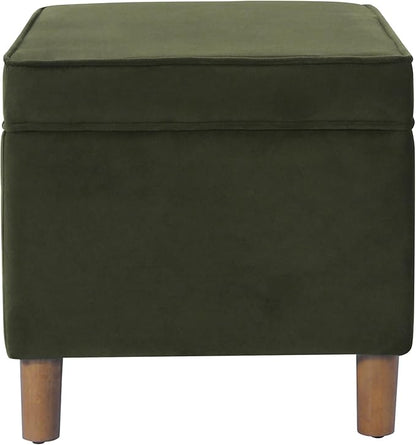 Spatial Order Home Decor | Dinah Collection Modern Storage Ottoman | Ottoman with Storage for Living Room & Bedroom(Loden Green Velvet)