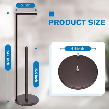 Toilet Paper Holder Stand,Toilet Paper Holder Free Standing,Bronze Toilet Stand Holder for 4 Rolls,Toilet Paper Storage by Bathth