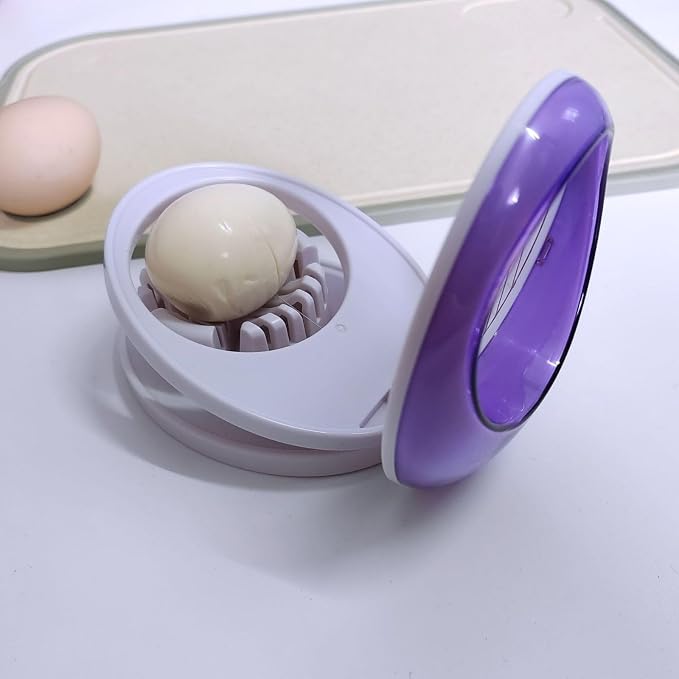 Egg Slicer for Hard Boiled Eggs,Easy to Cut Egg into Slices, Wedge and Dices, Sturdy ABS Body with Stainless Steel Wires,Non-slip Feet,Dishwasher Safe, BPA Free (Blue)