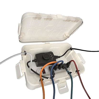 Flemoon Large Outdoor Electrical Box (12.5 x 8.5 x 5 inch), IP54 Waterproof Outdoor Extension Cord Cover Weatherproof, Protect Outlet, Plug, Socket, Timer, Power Strip, Holiday Light Decoration, White