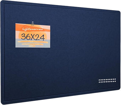 Bulletin Board, 36 x 24 inches Felt Board - Decorative Pin Board, Cork Board Alternative for Wall, 3' x 2' Foldable Self-Adhesive Vision Board Prayer Board with 20 Pushpins - Dark Blue