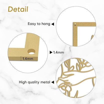 SIGNLEADER Metal Wall Art Decor Women Body Line Modern Abstract Wall Sculpture Hangings Home Decoration for Living Room, Bedroom, Bathroom, Kitchen, Outdoor - 30" Gold
