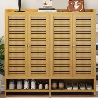 qeknxks7-Tier Bamboo Shoe Cabinet，Shoe Storage Cabinet with Doors, 36-40 Pairs Freestanding Shoes Cabinet Organizer, Large Shoe Cabinet for Entryway, Hallway, Living Room
