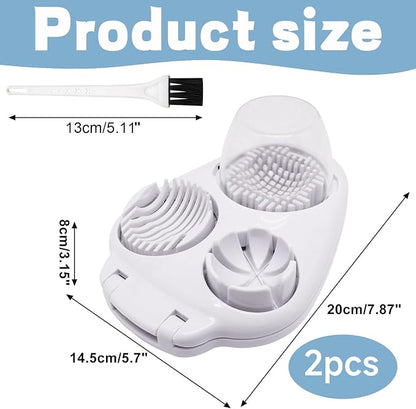 Egg Cutter, 3 in 1 Multipurpose Cheese Cutter and Butter Cutter with Cleaning Brush, Kitchen Cutter for Hard Boiled Eggs and Strawberries, Fruit Cutter For Egg Strawberry Mushroom