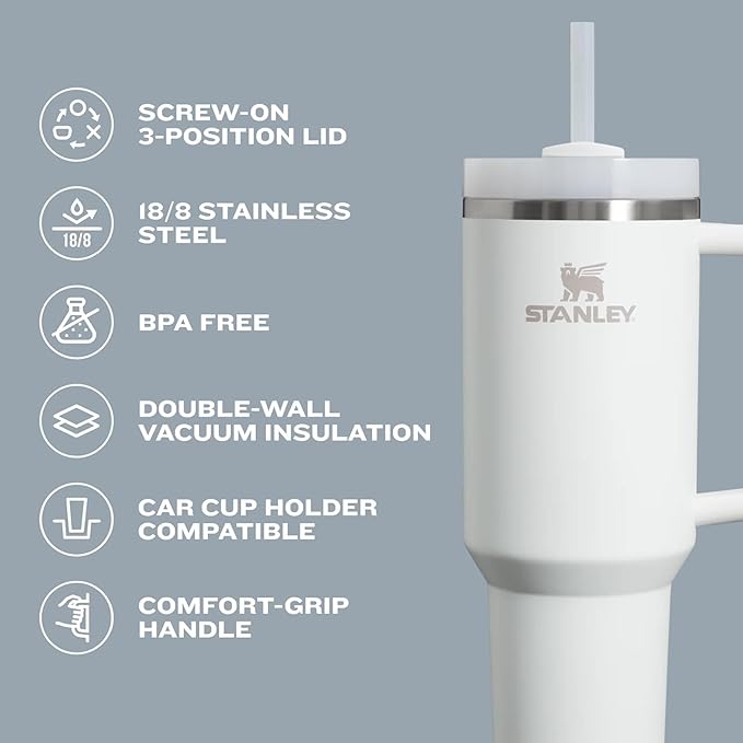 STANLEY Quencher H2.0 Tumbler with Handle and Straw 40 oz | Flowstate 3-Position Lid | Cup Holder Compatible for Travel | Insulated Stainless Steel Cup | BPA-Free | Ponderosa Star