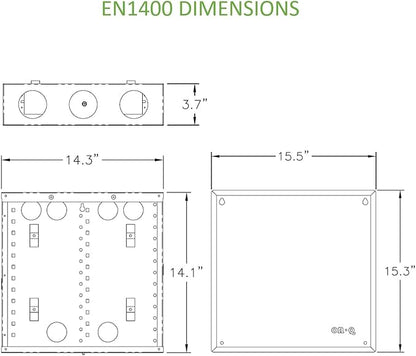 Legrand - OnQ 14 Inch Cable Management, In-Wall 20-Gauge Media Box, Structured Wiring Enclosure with 2.5 Inch Openings for Wires, Glossy White, EN1400