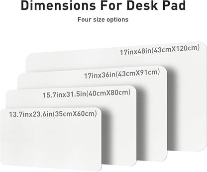 Aothia Leather Desk Pad Protector, Mouse Pad, Office Desk Mat, Non-Slip PU Leather Desk Blotter, Laptop Desk Pad, Waterproof Desk Writing Pad for Office and Home (23.6" x 13.7", Off-White)