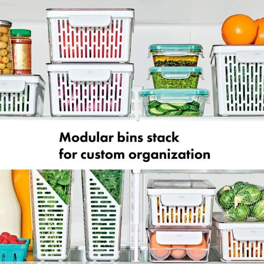 OXO Good Grips Produce Saver – Medium Bin, 13.8 x 7.4 x 4.7 in, White