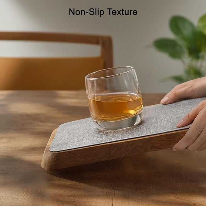 Myir JUN Reversible Vinyl Placemats Set of 4, Faux Leather Place Mats Dual Sided Waterproof Wipeable, Heat-Resistant Table Mats for Kitchen Dining Indoor Outdoor (12" x 17", Light Gray Reddish Brown)