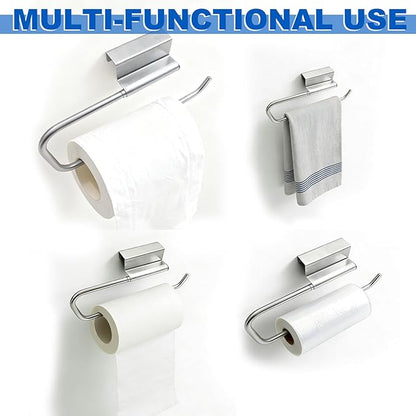 2PCS 12.4 Inch Cabinet Door Paper Towel Holder, Under Sink Mount Paper Towel Rack Organizer for Kitchen Bathroom Laundry Room Camper, Tissue Storage