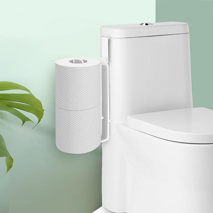 Conworld Toilet Paper Storage for 2 Roll Tissue, Over The Tank Toilet Paper Holder, Stainless Steel Rustproof Toilet Paper Holder Wall Mount, for Rv, Bathroom Storage and Organization, White, 1 Pack