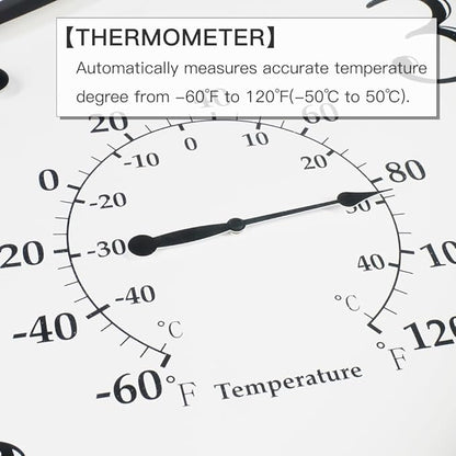 BESTIME MT-33 23-Inch Three-in-one Metal Wall Clock.Indoor,Outdoor,Thermometer,Hygrometer,Weather Resistant,Garden,Lanai.