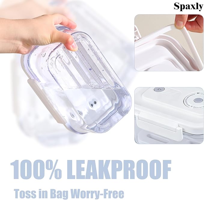 Manual Vacuum Sealer Containers, Airtight Food Storage Boxes with Hand Pump for Freshness, BPA-Free, Leakproof Seal for Lunch, Meat, Fruit, Leftovers, Fridge & Camping Use (1320ml)