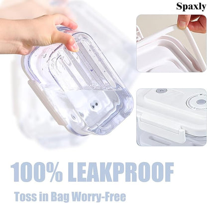 Manual Vacuum Sealer Containers, Airtight Food Storage Boxes with Hand Pump for Freshness, BPA-Free, Leakproof Seal for Lunch, Meat, Fruit, Leftovers, Fridge & Camping Use (1320ml)