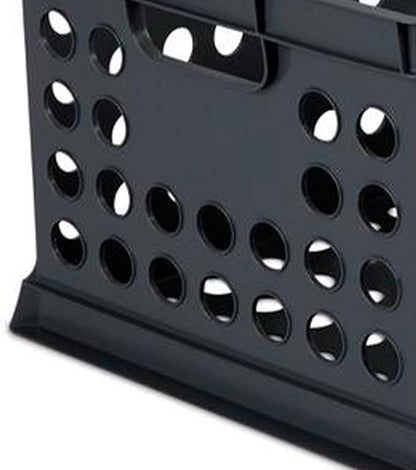 Sterilite Stackable Plastic Storage Crate Bin Organizer File Box with Handles for Home, Office, Dorm, Garage, or Utility Organization, Black, 24-Pack