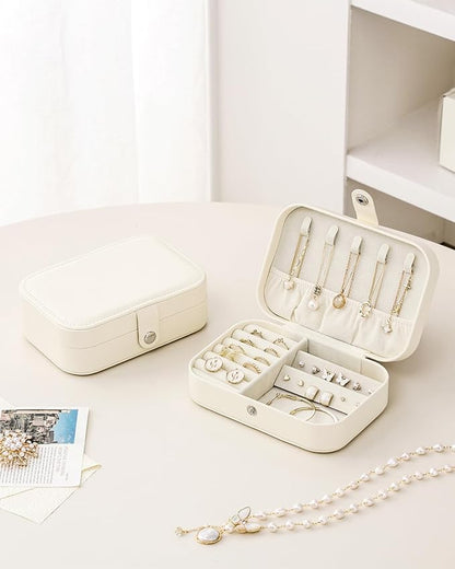 CASEGRACE Jewelry Box For Women Portable Travel Jewelry Case for Necklace Earring Rings Jewelry Holder Case Gift Box Girls