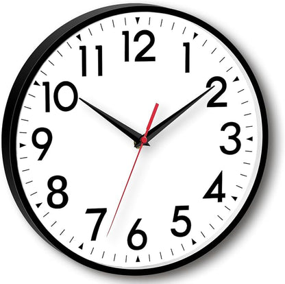 DAXSMY 16 Inch Wall Clock, Large Wall Clocks Battery Operated, Big Silent Non-Ticking Analog Clock Decorative for Living Room, Office, Kitchen, Outdoor,Classroom, Bedroom, Bathroom, School(Black)