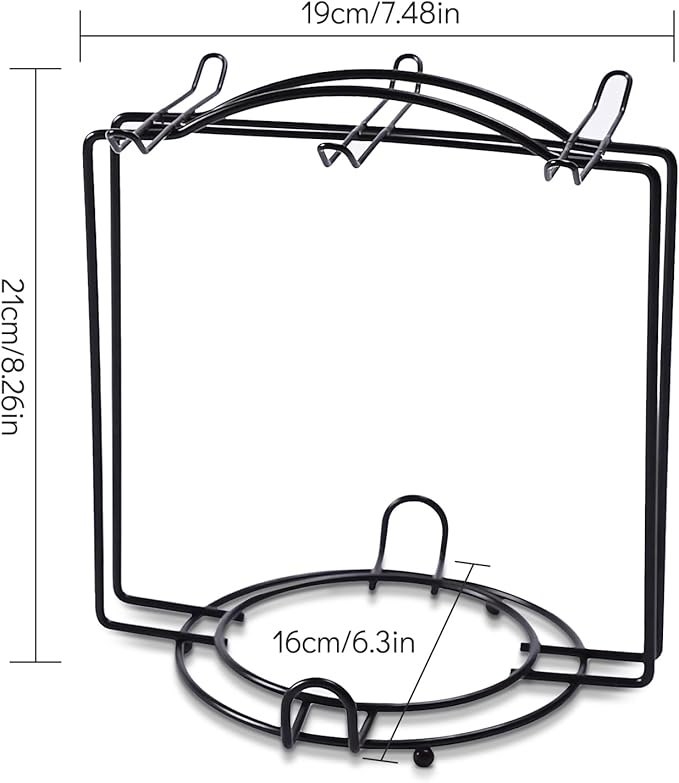Coffee Cup Holder,Metal Tea Cups Coffee Mug Rack,Organizer for Coffee Cup Spoon and Saucers (Black)