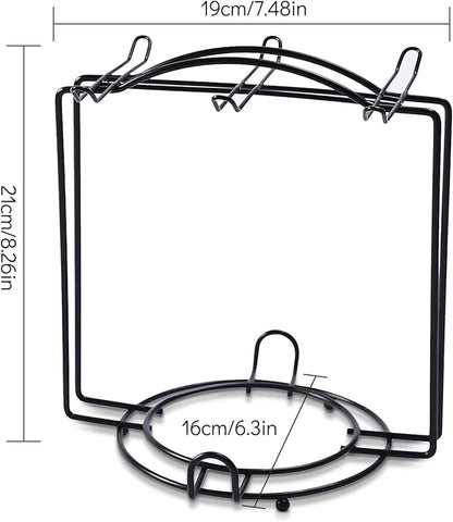 Coffee Cup Holder,Metal Tea Cups Coffee Mug Rack,Organizer for Coffee Cup Spoon and Saucers (Black)