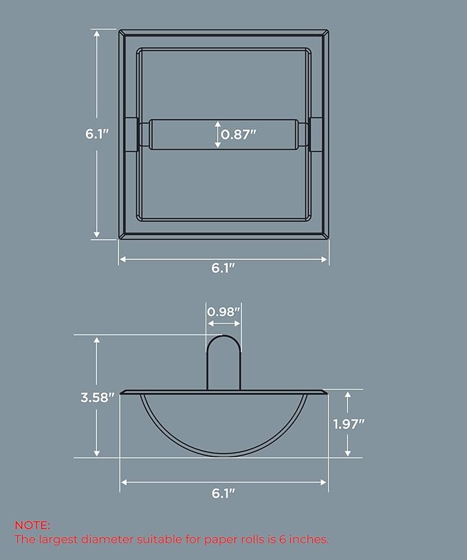 FORIOUS Recessed Toilet Paper Holder, Stainless Steel Durable Tissue Roll Holder Wall Mount for Bathroom Space Saving Design with Mounting Bracket, Wall Toilet Paper Dispenser Insert, Chrome