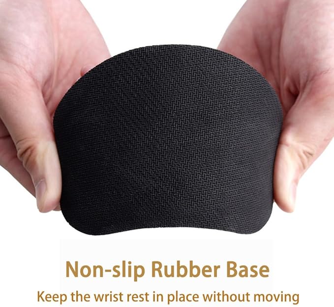 MXCOIRTP Wrist Rest for Mouse, Ergonomic Memory Foam Wrist Cushion Support Pad, Mouse Wrist Pad with Non-Slip Base for Typing Pain Relief, Office, Home, Gaming, Computer, Black, 2PCS
