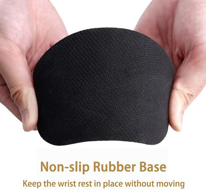 MXCOIRTP Wrist Rest for Mouse, Ergonomic Memory Foam Wrist Cushion Support Pad, Mouse Wrist Pad with Non-Slip Base for Typing Pain Relief, Office, Home, Gaming, Computer, Black, 2PCS