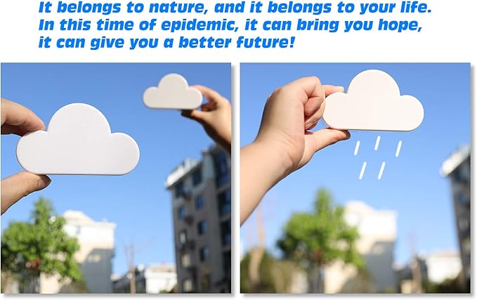 Meyerascal 2PCS White Cloud Magnetic Key Holder for Wall, Strong Magnetic to Securely Hang Multiple Keys and Keychain, Novelty Cute Home Decorations, Easy to Install and Convenient to Use.(2 White)