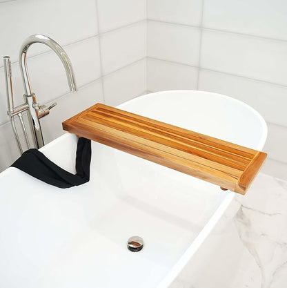 EcoDecors, 34 inch, Bath Tray for Tub, Bath Tub Tray Wood, Bathtub Table, Caddy for Bathtub in Natural Teak