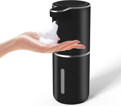 Automatic Soap Dispenser – Touchless Foaming Soap Dispenser 400ml USB Rechargeable Dispenser Electric Wall Mounted 4levels Adjustable Foam Dispenser Pump for Bathroom Kitchen Dish Soap(Black)