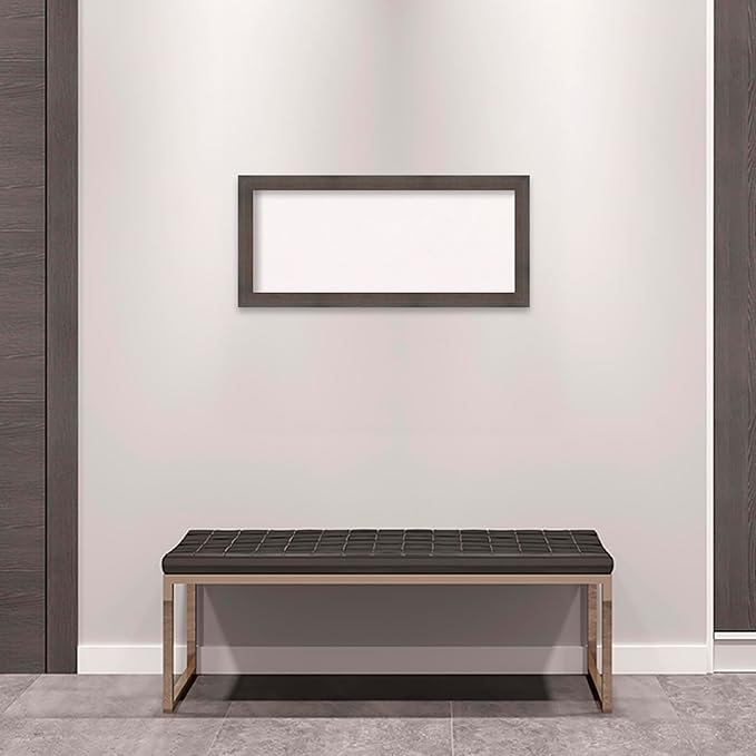Amanti Art White Cork Board for Wall, 15x33 Vision Board with Brown Wood Frame, Medium Corkboard Office Decor for Home Organization, Rustic Farmhouse Corkboard Pinboard to display items for home