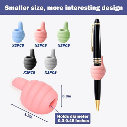 AIERSA Thumb Pencil Holder for Desk,10Pcs Pen Holders for Classroom Clipboard Attachment,Silicone Adhesive Pencil/Marker Clip Holder for School Student Kids Desk Teacher Office Accessories